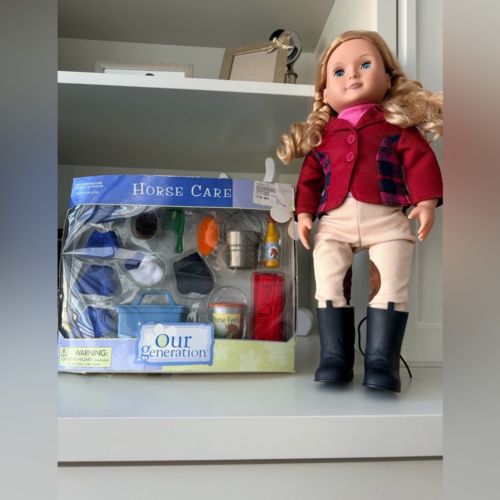 OUR GENERATION Horse Care Set 2002 & Equestrian Lilly Anna Doll BUNDLE LOT NEW